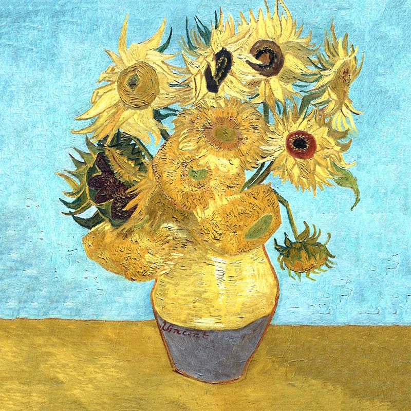 workshop “de zonnebloemen van Vincent van Gogh” voor de senioren van Warmenhuizen
