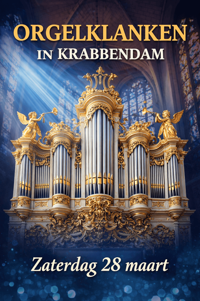 Orgelklanken in Krabbendam – Zaterdag 28 maart